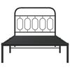 vidaXL Metal Bed Frame without Mattress with Headboard Black 100x200cm