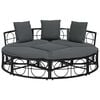 vidaXL Outdoor Lounge Bed without Canopy Black Poly Rattan