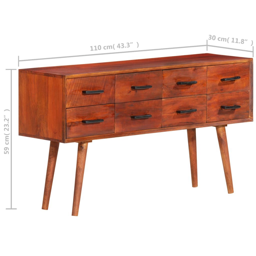 vidaXL Sideboard 110x30x59 cm Solid Wood Mango