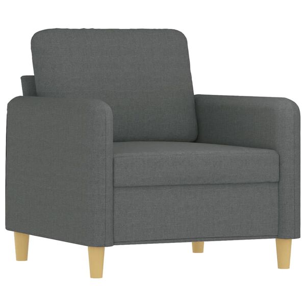 vidaXL Sofa Chair with Footstool Dark Grey 60 cm Fabric