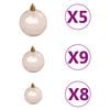 vidaXL Artificial Christmas Tree 150 LEDs&Ball Set&Flocked Snow 120 cm