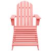 vidaXL Garden Adirondack Chair with Ottoman Solid Fir Wood Pink