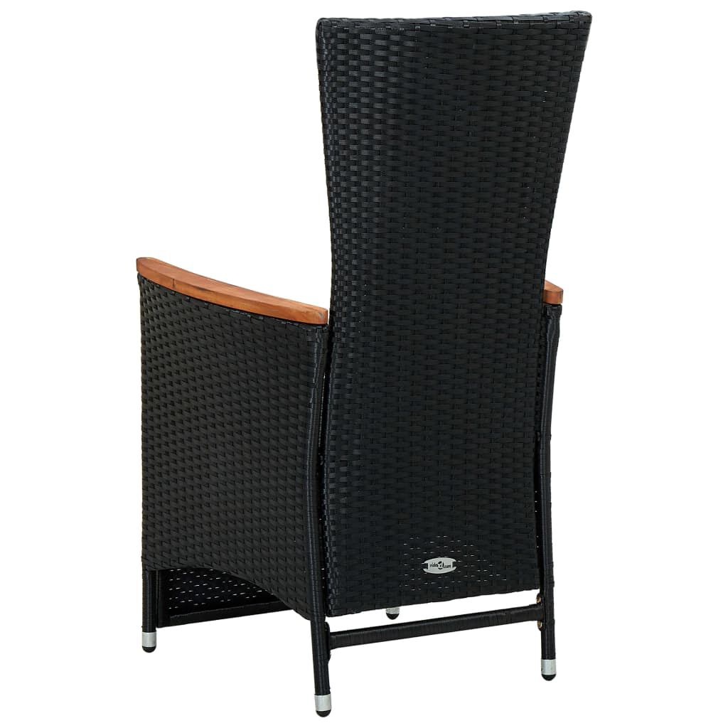 vidaXL 9 Piece Outdoor Dining Set with Cushions Poly Rattan Black