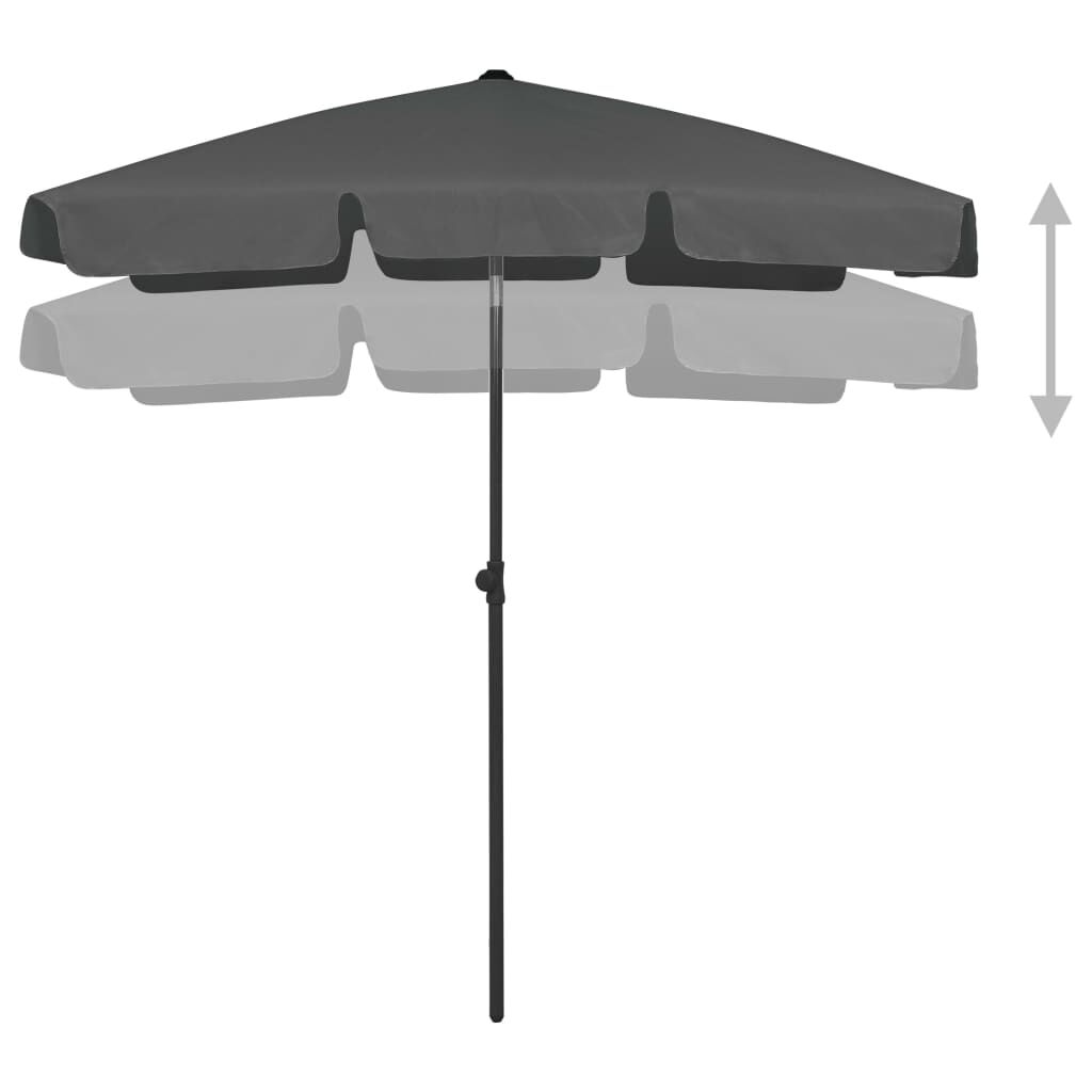 vidaXL Beach Parasol Anthracite 180x120 cm
