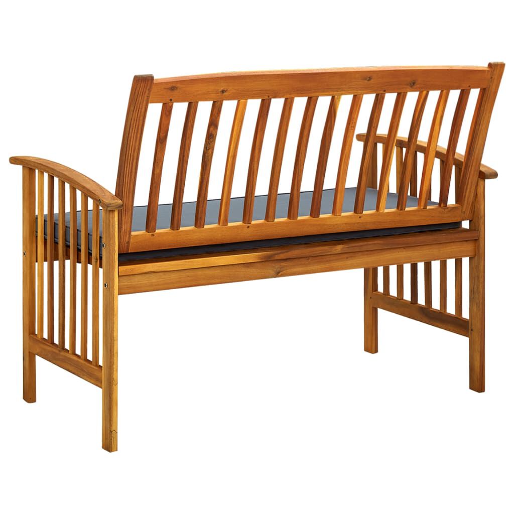 vidaXL Garden Bench with Cushion 119 cm Solid Acacia Wood