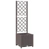 vidaXL Garden Planter with Trellis Brown 40x40x136 cm PP