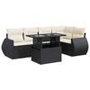 vidaXL 6 Piece Garden Sofa Set with Cushions Black Poly Rattan