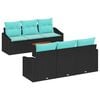 vidaXL Garden Sofa Set 7 pcs Black and turquoise