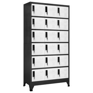 vidaXL Locker Cabinet Anthracite and White 90x40x180 cm Steel