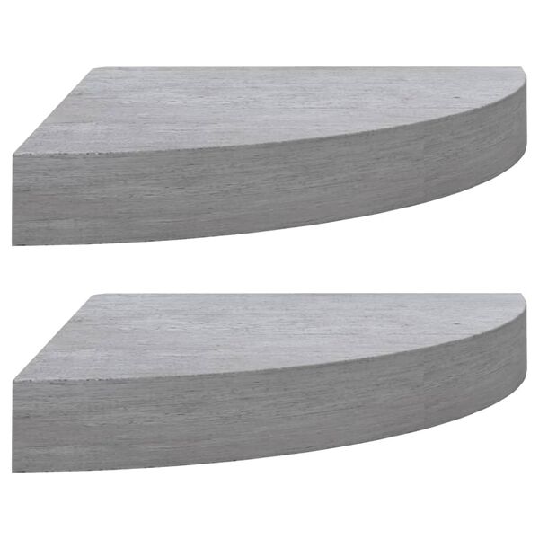 vidaXL Wall Corner Shelves 2 pcs Concrete Grey 25x25x3.8 cm MDF