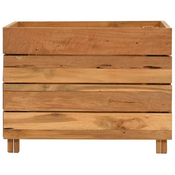 vidaXL Raised Bed 50x40x38 cm Recycled Teak Wood and Steel