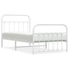 vidaXL Metal Bed Frame without Mattress with Footboard White 100x190cm