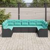 vidaXL Garden Sofa Set 9 pcs Black Poly Rattan