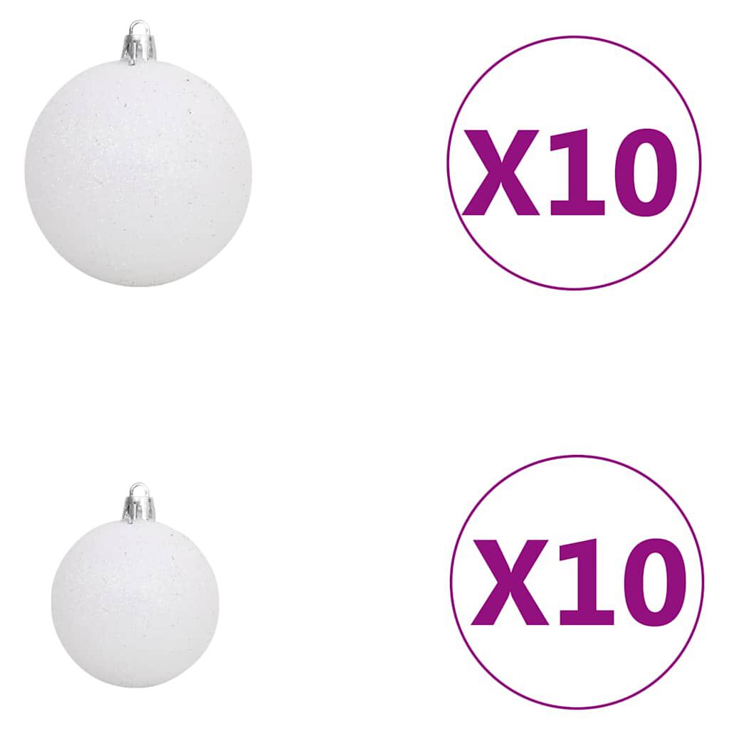 vidaXL Upside-down Artificial Pre-lit Christmas Tree with Ball Set 210 cm
