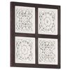 vidaXL Hand-Carved Wall Panel MDF 40x40x1.5 cm Brown and White