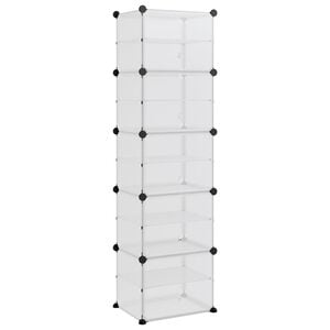 vidaXL Shoe Rack Transparent 44x31.5x153.5 cm PP