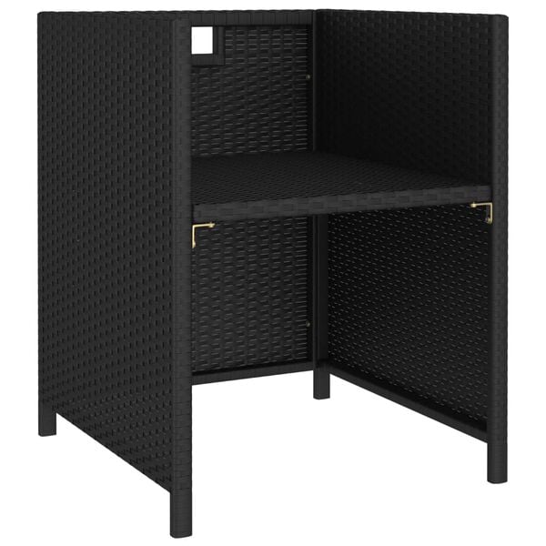 vidaXL 6 Piece Outdoor Dining Set with Cushions Poly Rattan Black