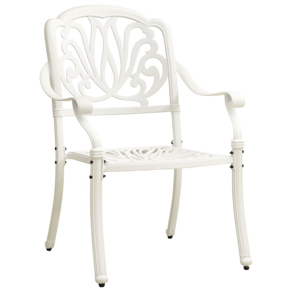 vidaXL 3 Piece Bistro Set Cast Aluminium White