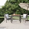 vidaXL 3 Piece Garden Dining Set with Cushions Black Poly Rattan