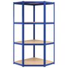 vidaXL 4-Layer Shelves 4 pcs Blue Steel&Engineered Wood