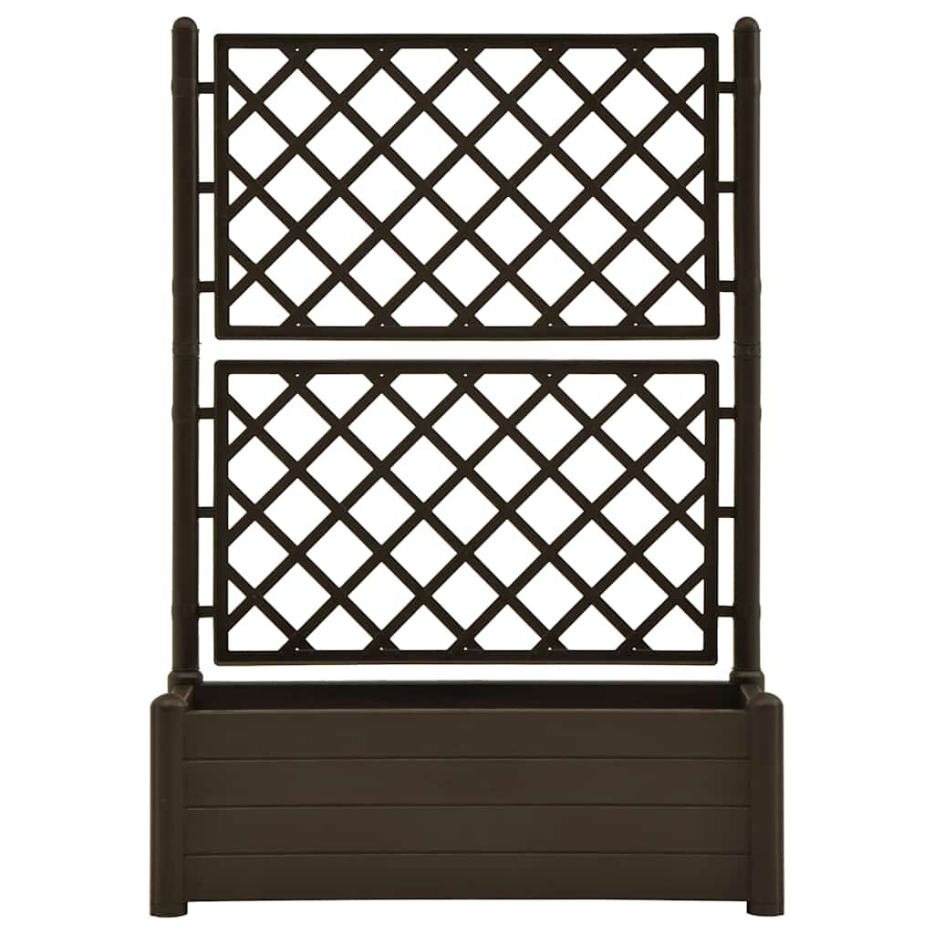 vidaXL Garden Planter with Trellis 100x43x142 cm PP Mocha