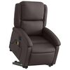 vidaXL Electric Stand up Massage Recliner Chair Dark Brown Real Leather