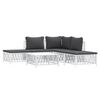 vidaXL 6 Piece Garden Lounge Set with Cushions White Steel