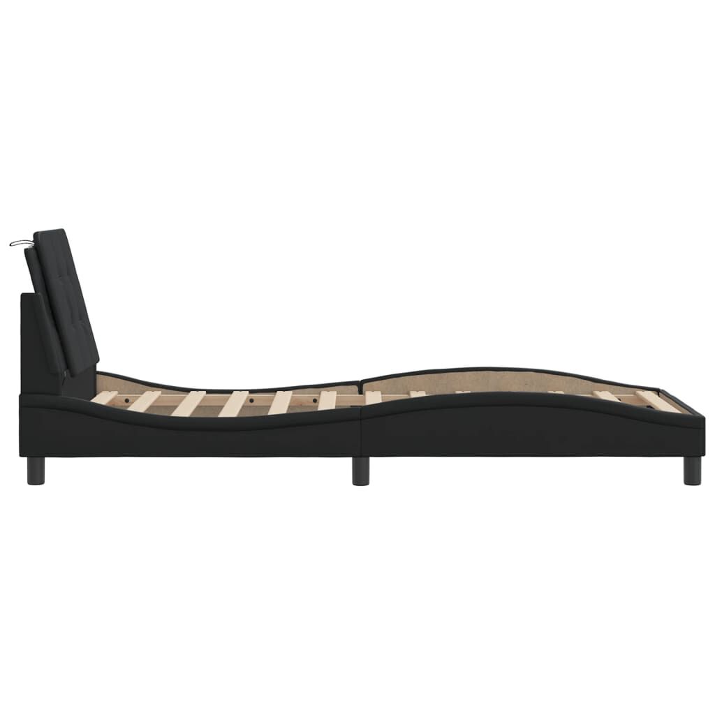 vidaXL Bed Frame with LED without Mattress Black 100x190 cm