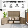 vidaXL Garden Storage Cabinet Beige 110x55x60.5 cm Poly Rattan