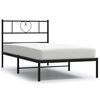 vidaXL Metal Bed Frame without Mattress with Headboard Black 100x200cm
