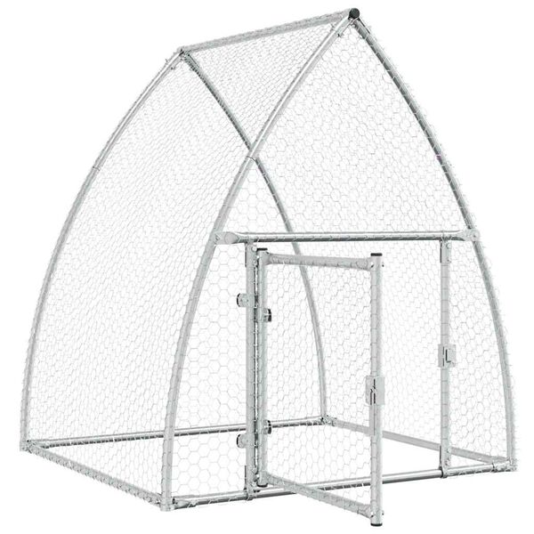 vidaXL Chicken Cage Silver 100x105x120 cm Galvanised Steel