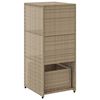 vidaXL Garden Storage Cabinet Beige 50x55x115 cm Poly Rattan