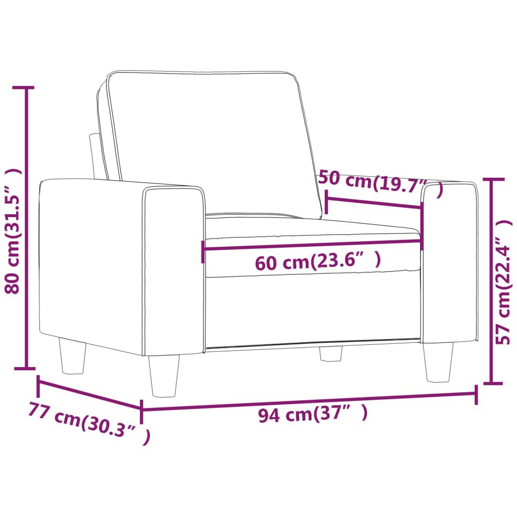 vidaXL Sofa Chair Dark Grey 60 cm Microfibre Fabric