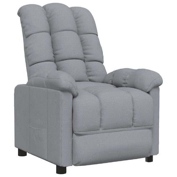 vidaXL Recliner Chair Light Grey Fabric
