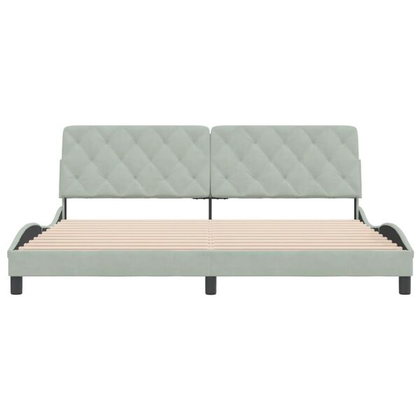 vidaXL Bed Frame without Mattress Light Grey 193x203 cm Velvet