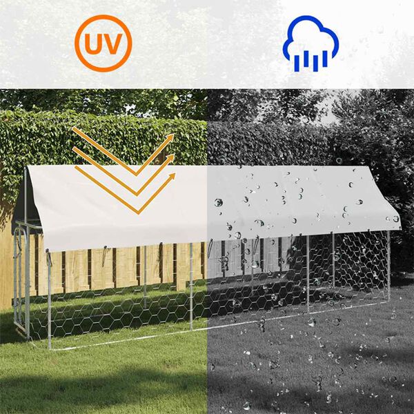 vidaXL Outdoor Dog Kennel with Roof 400x100x150 cm