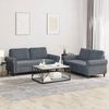 vidaXL 2 Piece Sofa Set with Cushions Dark Grey Velvet