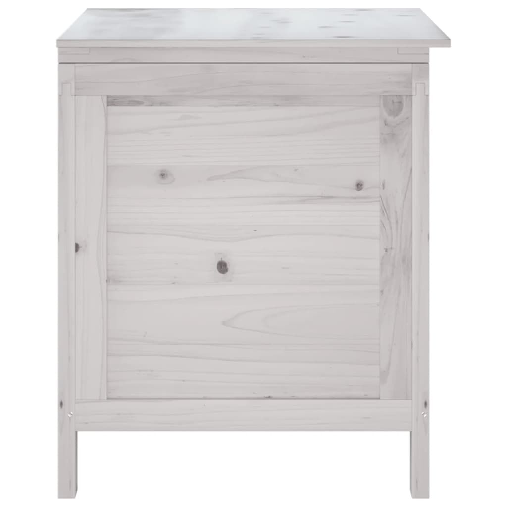 vidaXL Garden Storage Box White 50x49x56.5 cm Solid Wood Fir