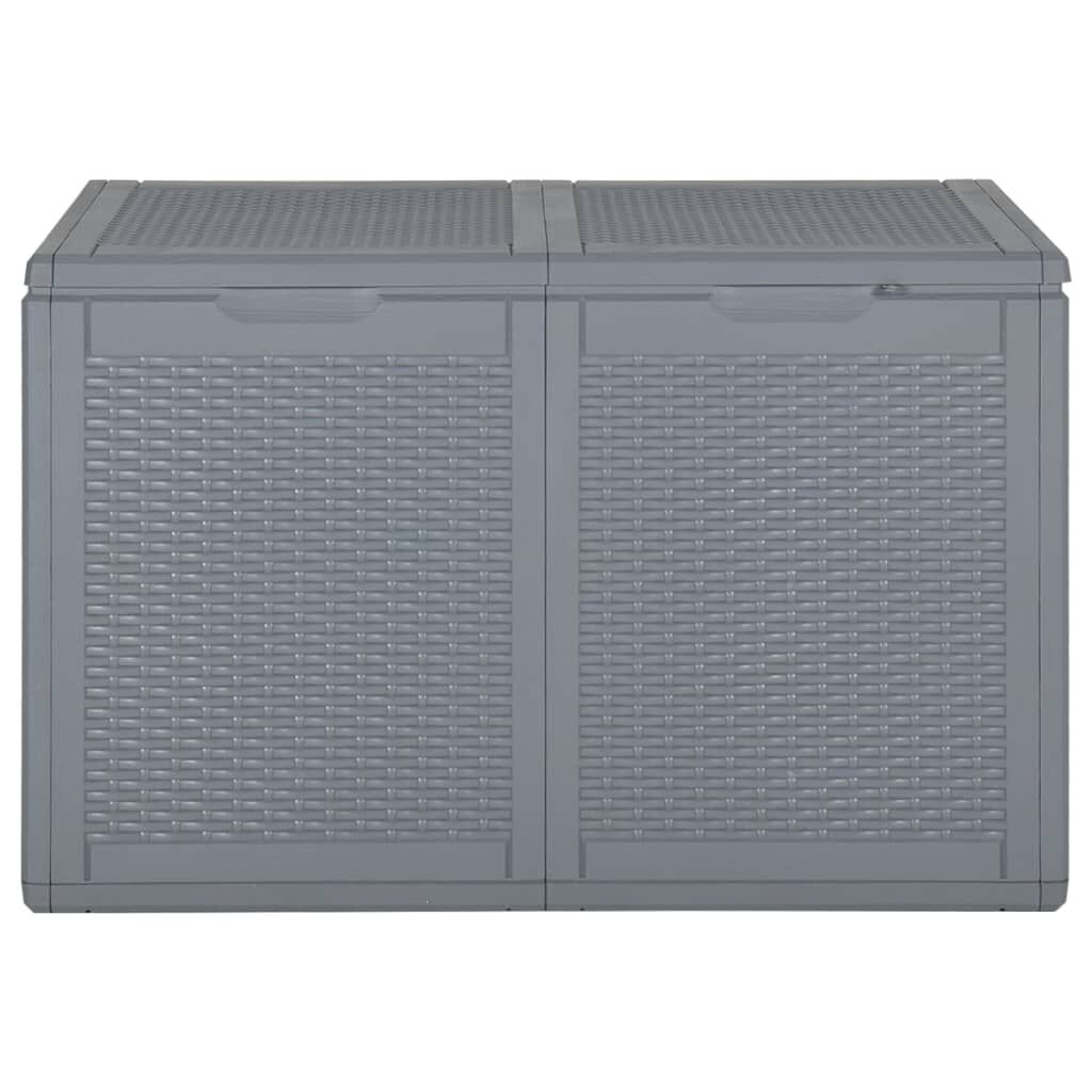 vidaXL Garden Storage Box Grey PP Rattan 180 L