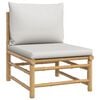 vidaXL 5 Piece Garden Lounge Set with Light Grey Cushions Bamboo