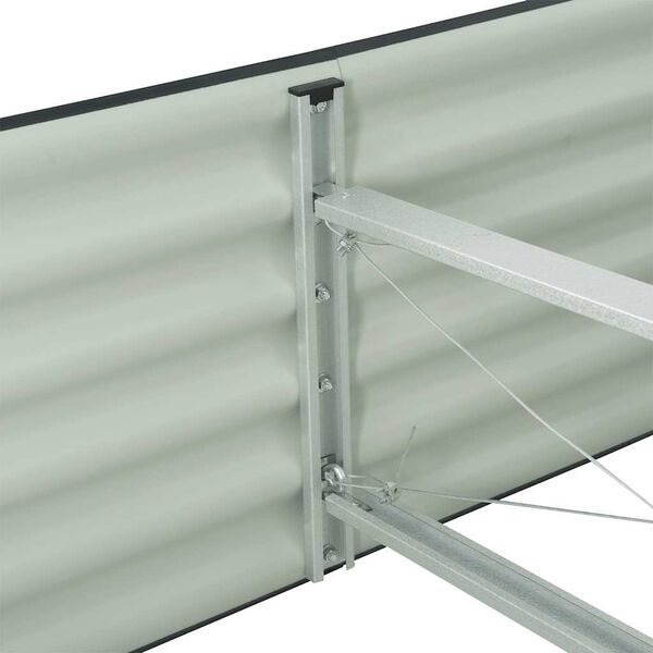 vidaXL Garden Raised Bed 240x80x44 cm Galvanised Steel Grey