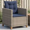 vidaXL Garden Chair with Cushions Grey Poly Rattan