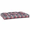 vidaXL Pallet Cushion Red Check Pattern 120x80x12 cm Fabric