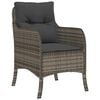 vidaXL 7 Piece Garden Dining Set with Cushions Grey Poly Rattan