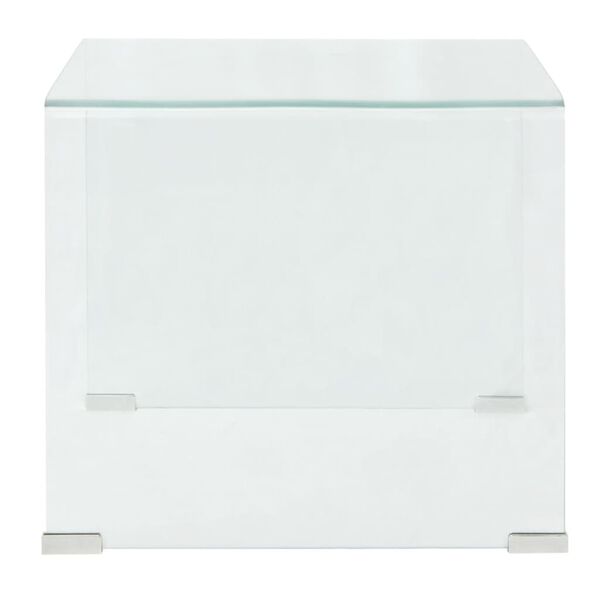 vidaXL Coffee Table Tempered Glass 49.5x50x45 cm Clear