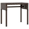 vidaXL Sun Loungers 2 pcs with Canopies and Table Brown Poly Rattan