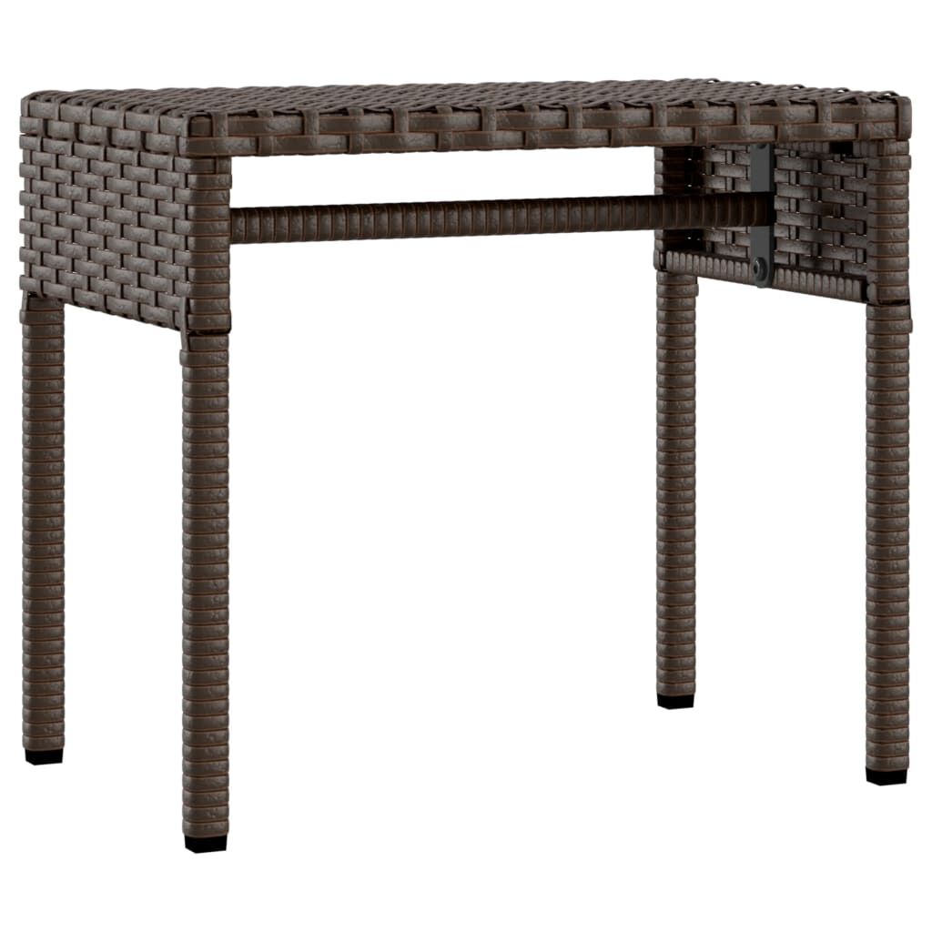 vidaXL Sun Loungers 2 pcs with Canopies and Table Brown Poly Rattan