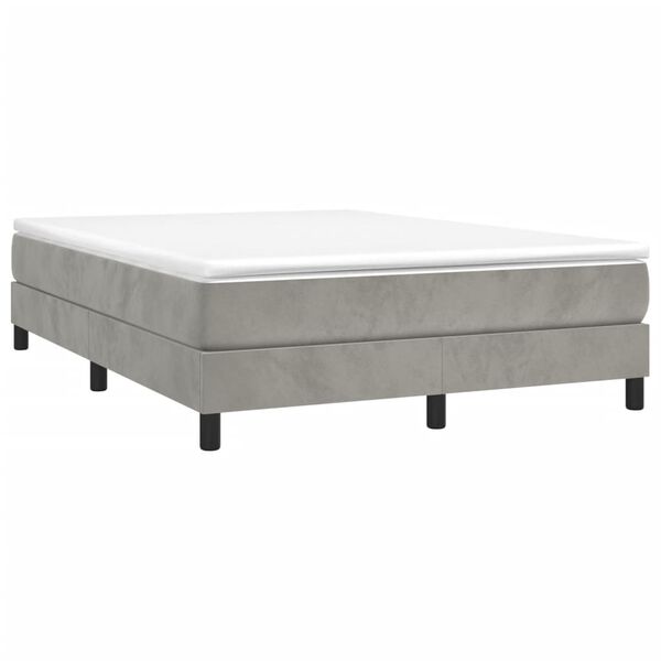 vidaXL Bed Frame without Mattress Light Grey Queen Velvet (US Only)