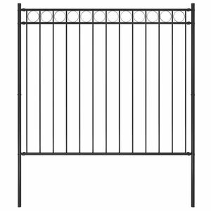 vidaXL Garden Fence Steel 1.7x1.5 m Black