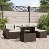 vidaXL 6 Piece Garden Sofa Set with Cushions Brown Poly Rattan